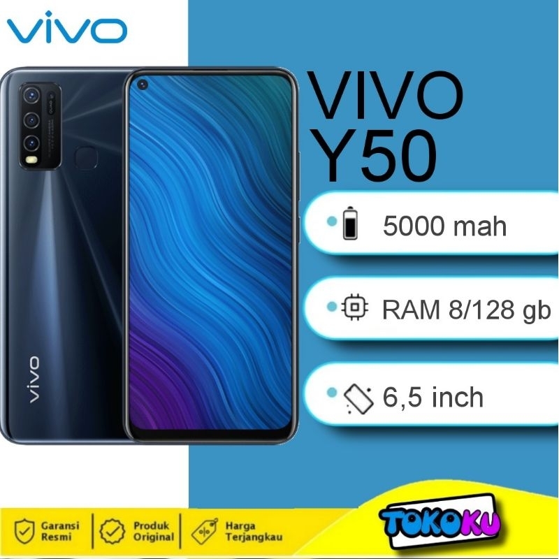 Jual VIVO Y50 8/128 GB - GARANSI RESMI INDONESIA | Shopee Indonesia