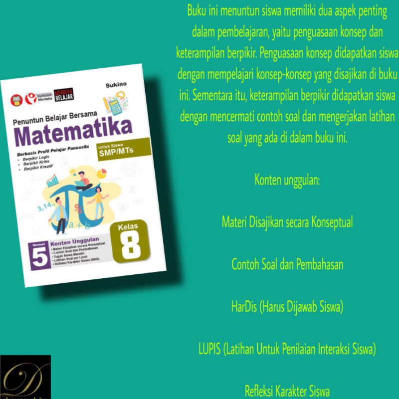 Jual BUKU PENUNTUN BELAJAR BERSAMA MATEMATIKA UNTUK SISWA SMP/MTS KELAS ...