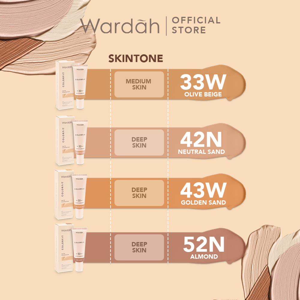 Wardah Colorfit Matte Foundation - Liquid Foundation SPF 30PA++ dengan Oil Control & Tahan Lama Hingga 12 Jam