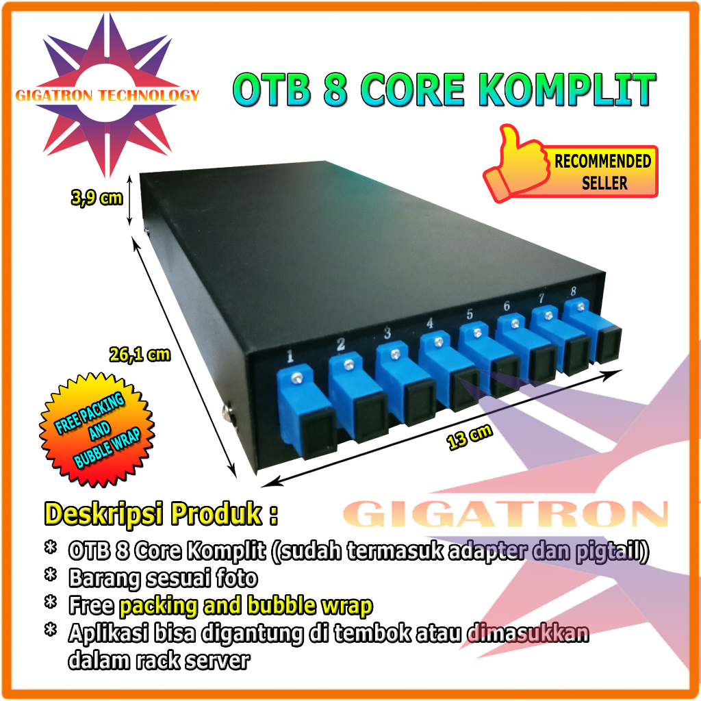 Jual OTB 8 Core SC UPC Single Mode Fullset / ODF 8 Core SC Fiber Optic ...