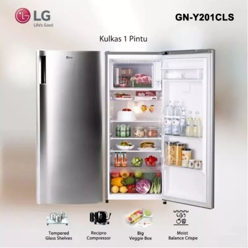 Jual KULKAS LG 1 PINTU GN-Y 201CLS 169LITER Garansi Resmi | Shopee