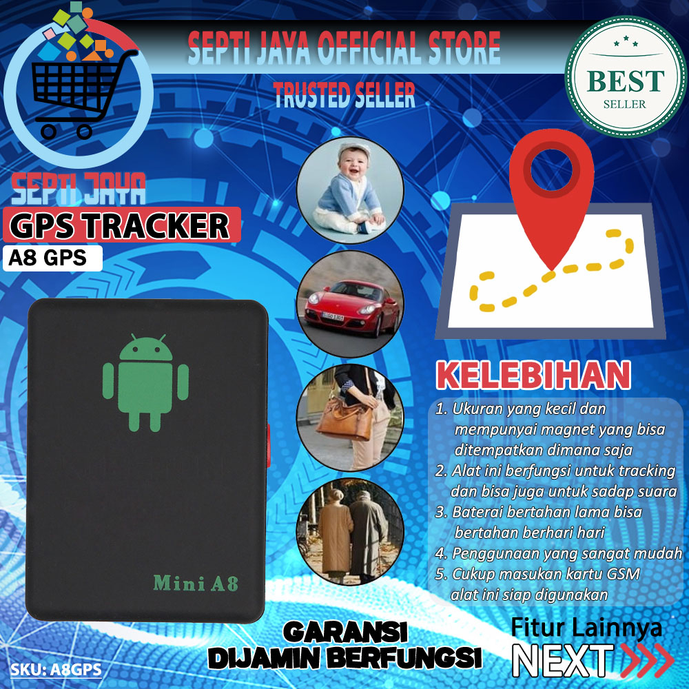 Jual Pelacak GPS Mini A8 Intelijen Alat Pelacak Mobil Motor Pelacak GPS ...