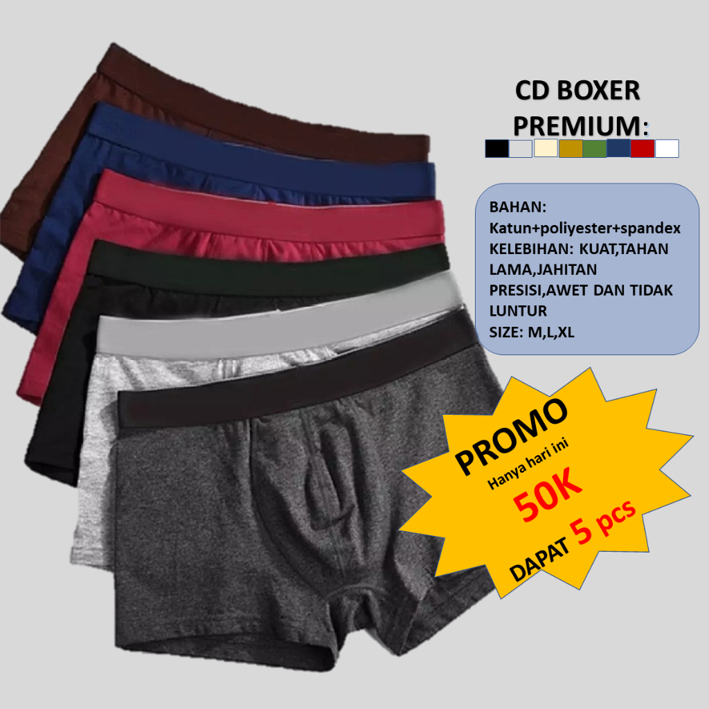 Jual BOXER PRIA CD LAKI LAKI LEMBARAN POLOS MEN | Shopee Indonesia