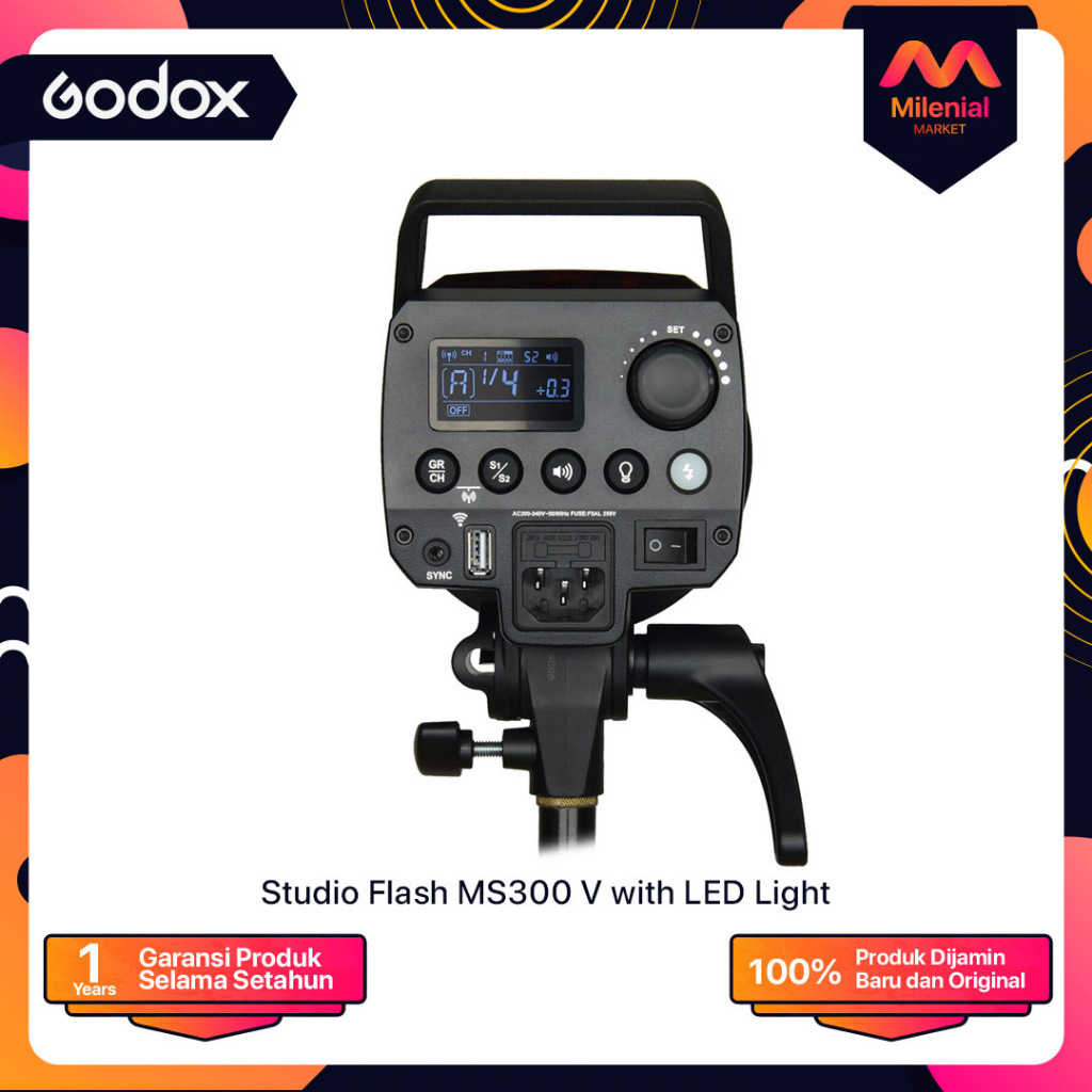 Jual Lampu Studio GODOX MS-300V MS300 V MS300V with LED Light | Shopee ...