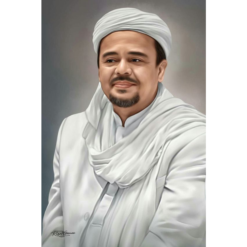 Jual [47] Cetak Foto Lukisan Digital Habib Rizieq Plus Bingkai Besar ...