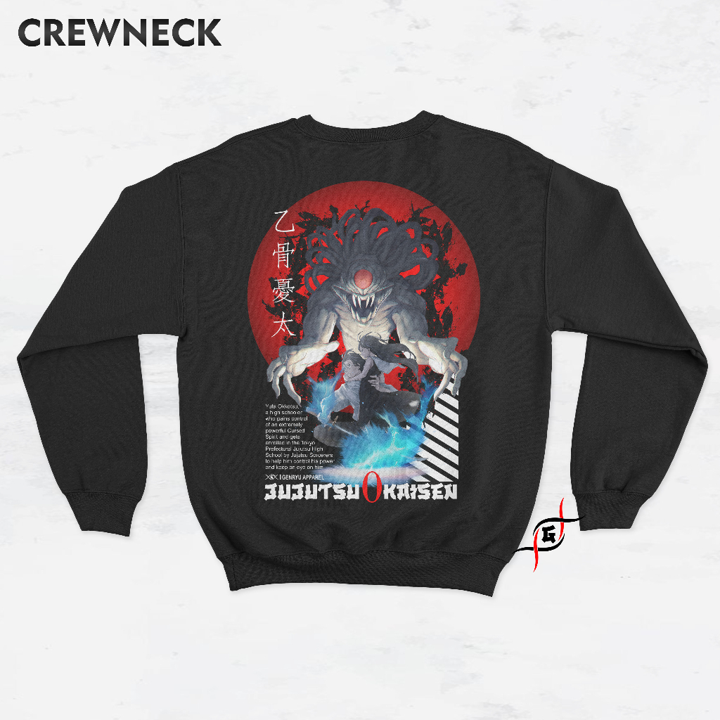 Jual GENRYU CREWNECK Jujutsu Kaisen - Itadori Yuji, Sukuna, Satoru Gojo ...