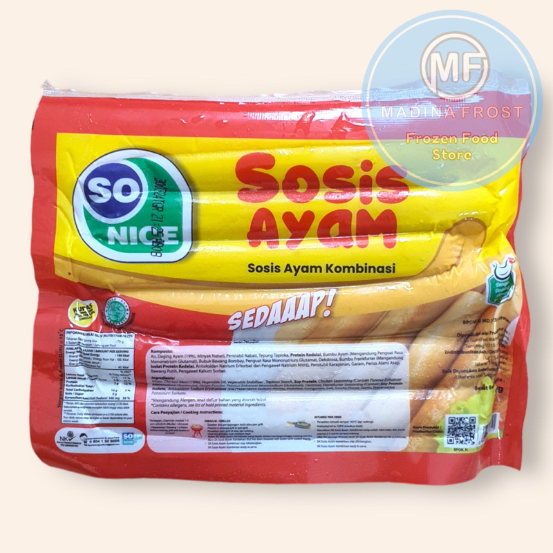 Jual So Nice Sosis Ayam 375g Shopee Indonesia