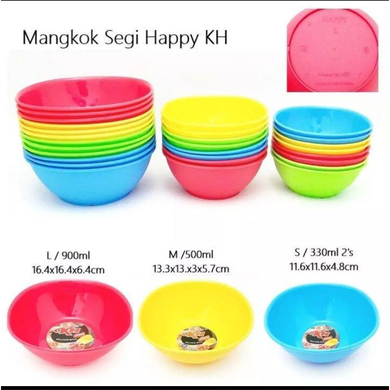 Jual Mangkok Plastik Segi Merk Happy Kh Per Lusin Shopee Indonesia