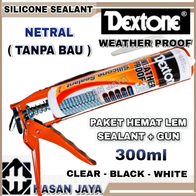 Jual Lem Dextone Ml Neutral Tembakan Gun Sealant Silicone Silicon Kaca Keramik Besi Karet