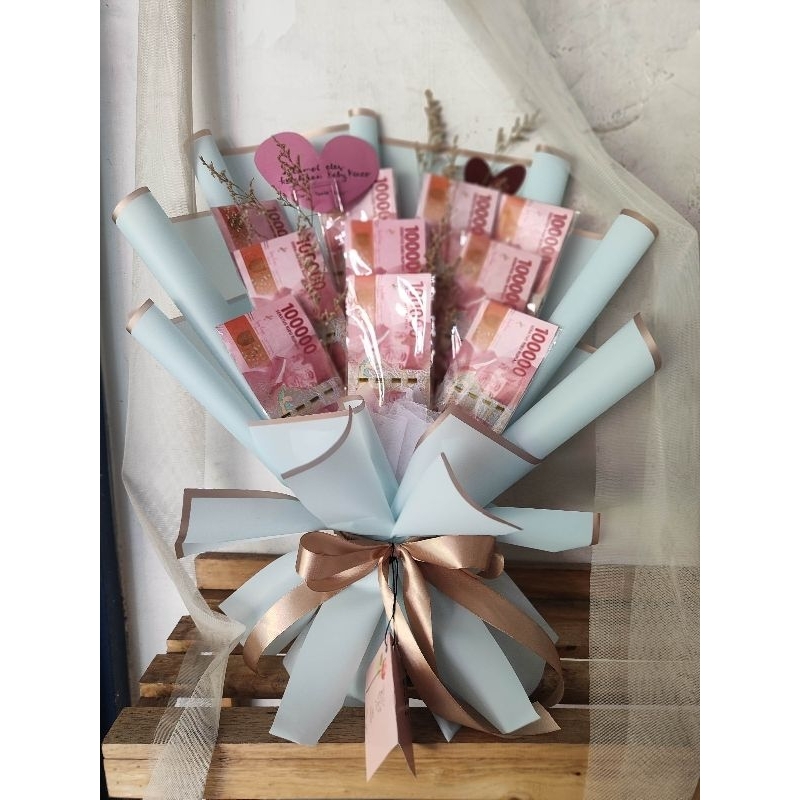 Jual Money Bouquet Buket Uang Malang Pecahan Ribu Lembar