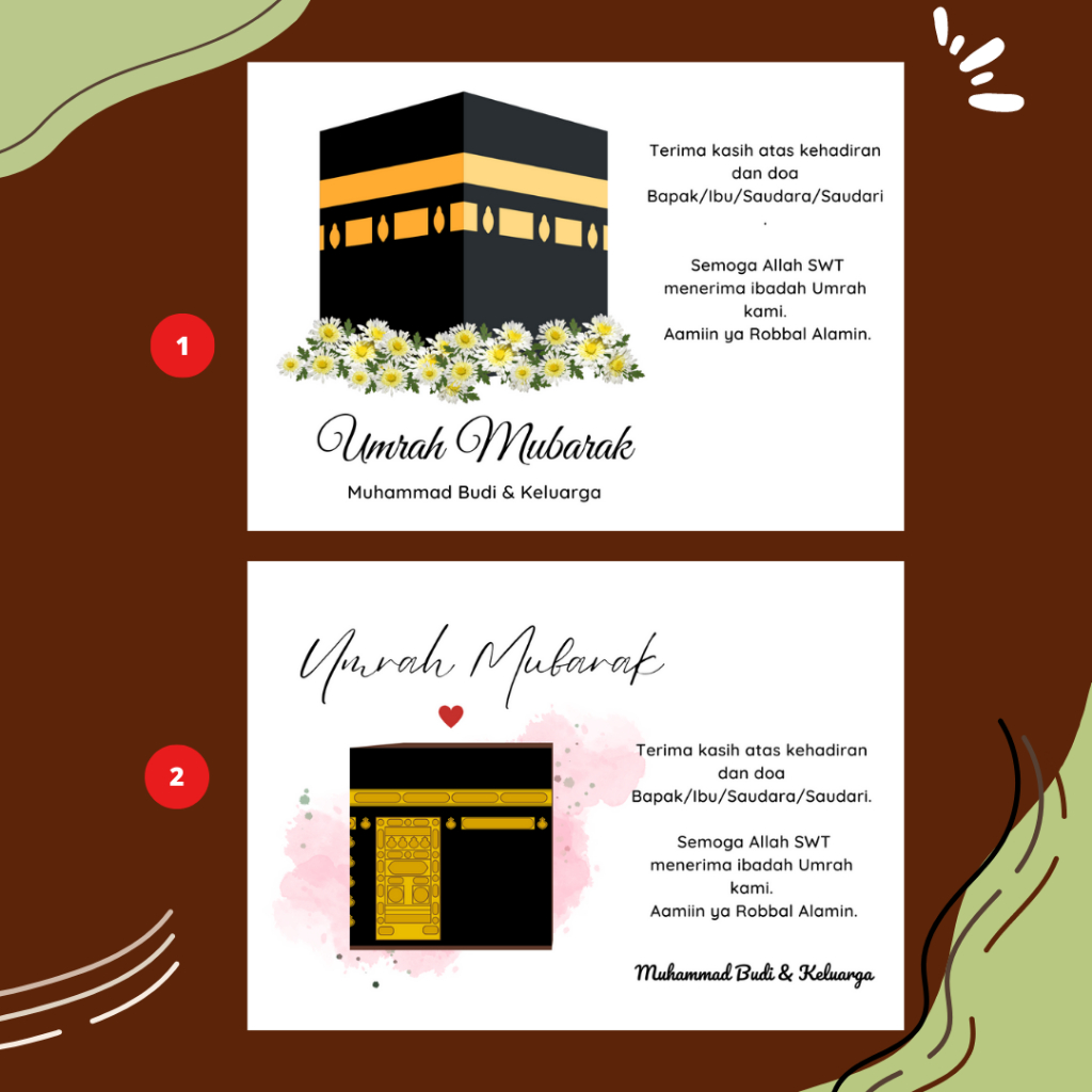 Jual KARTU UCAPAN HAJI DAN UMRAH - LABEL OLEH-OLEH - UCAPAN TERIMAKASIH