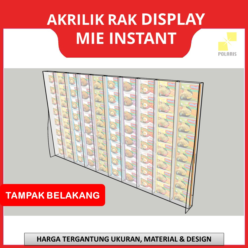 Jual RAK ACRYLIC WARMINDO DISPLAY MIE INSTANT RAK INDOMIE - AKRILIK ...