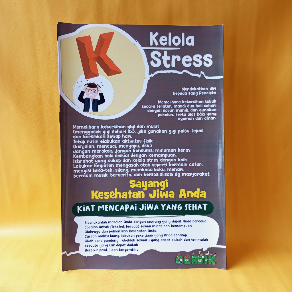 Jual Poster CERDIK | Poster Kelola Stress | Sayangi Kesehatan Jiwa Anda ...