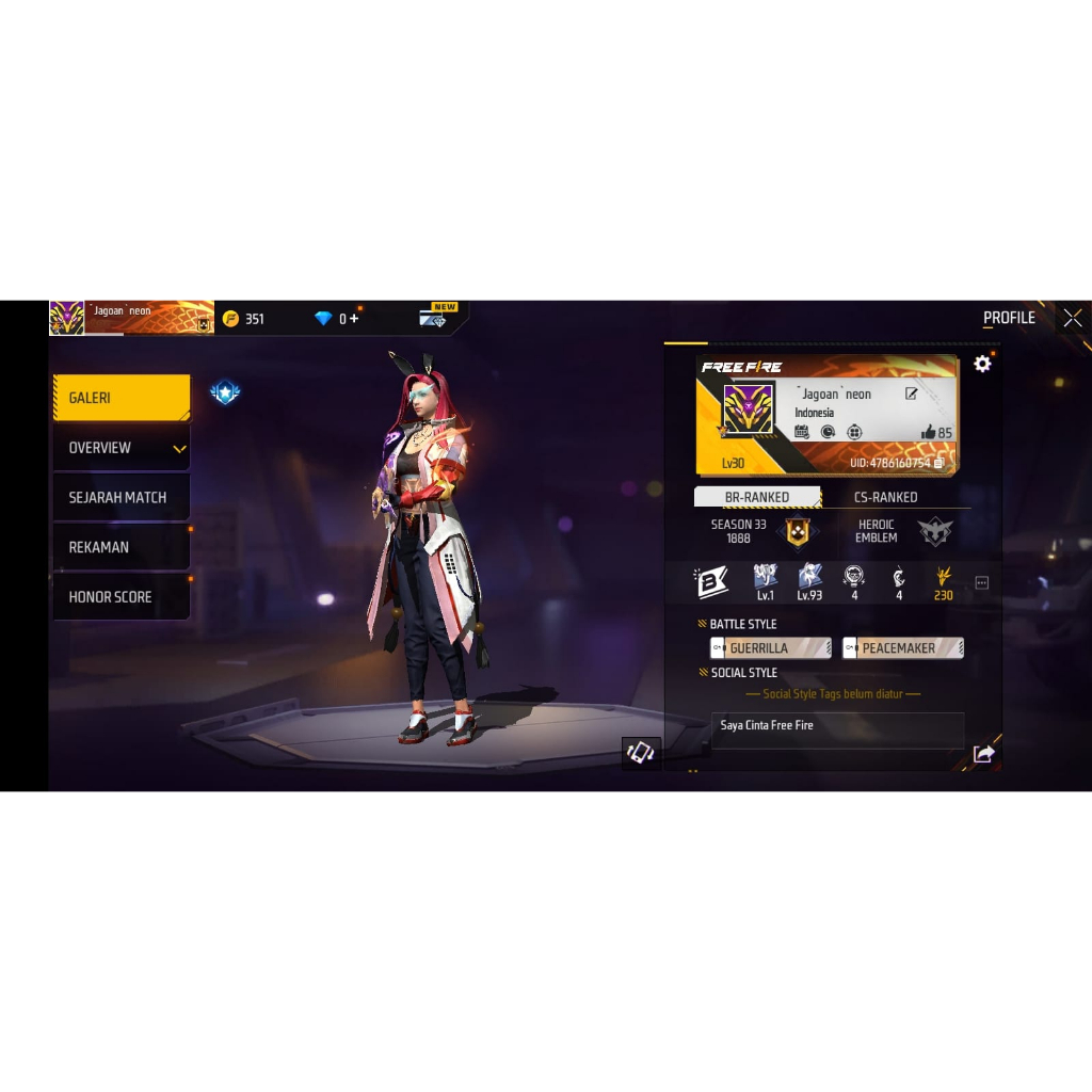 Jual AKUN FREE FIRE MURAH Shopee Indonesia