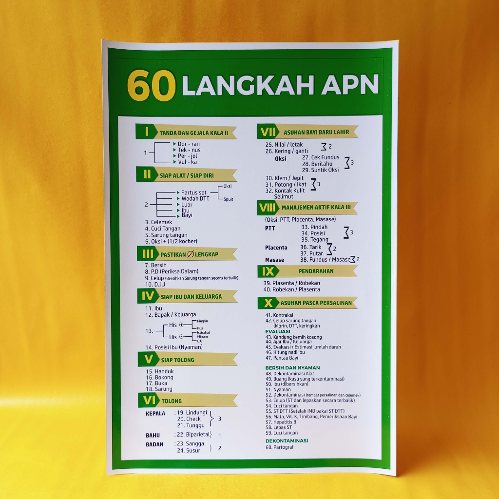 Jual Poster Kebidanan Poster Keperawatan Poster 60 Langkah Apn