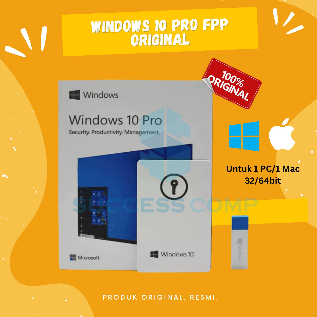 Jual Windows 10 Pro FPP 32/64 Bit Original Dan Resmi Include USB ...