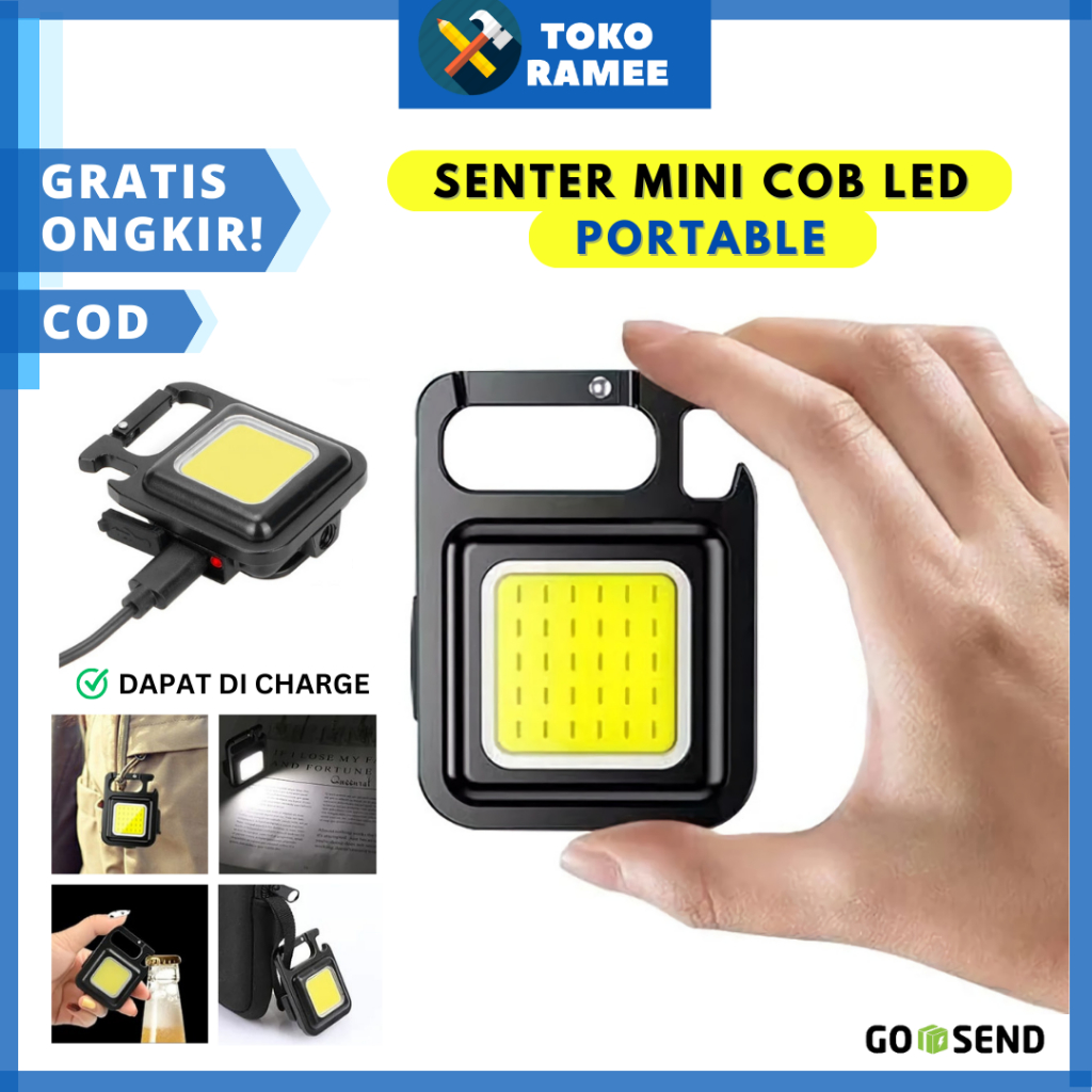 Jual Senter Mini COB Keychain Light Lampu Senter Emergency LED