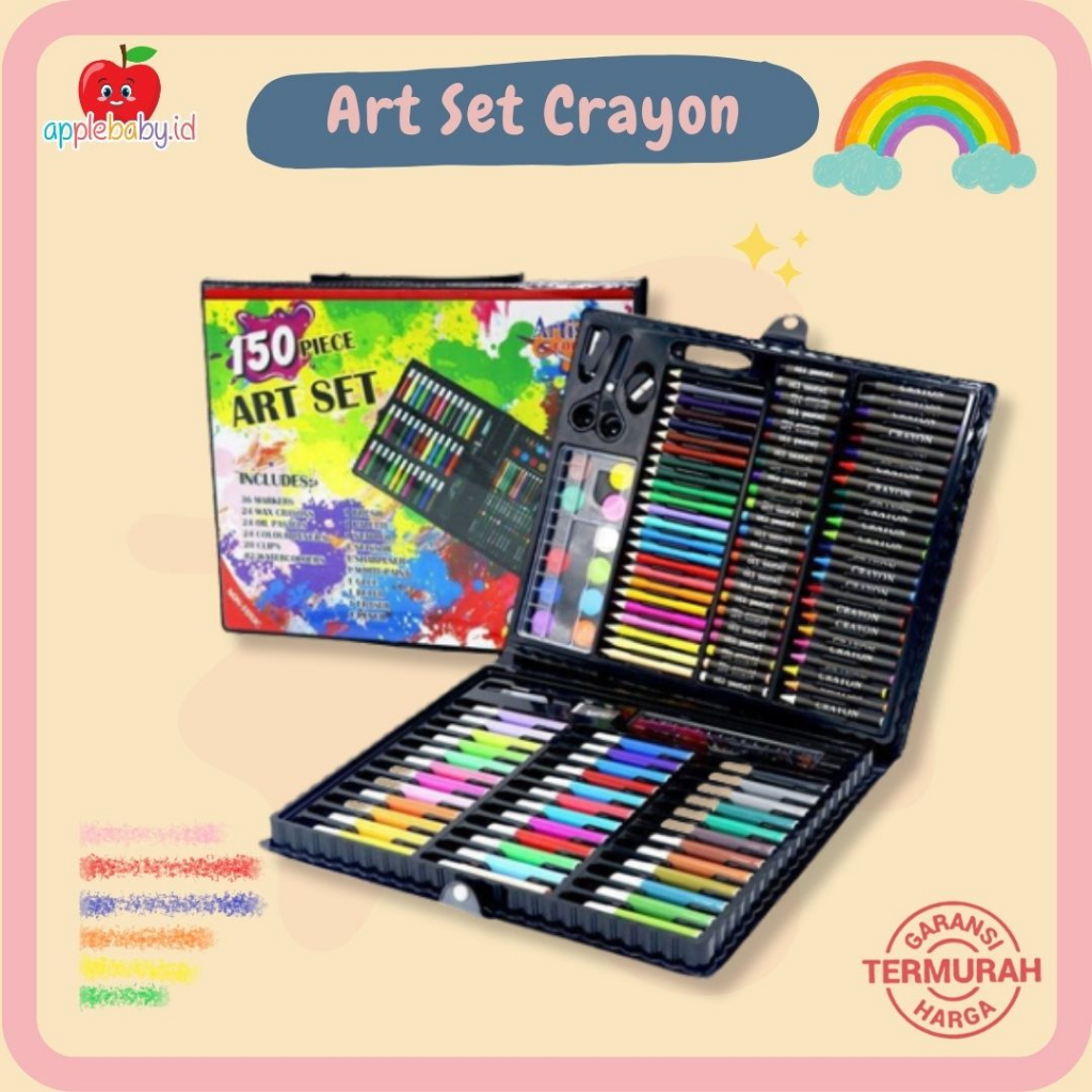 Jual Art Set Crayon Anak Warna Warni Art Set Crayon Set 150 Pcs Krayon ...