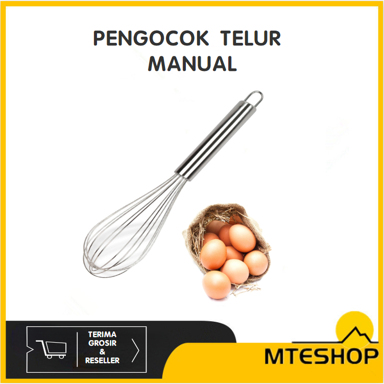 Jual Mte Pengocok Telur Manual Pengaduk Adonan Kue Hand Mixer Egg Whisk Stainless Steel