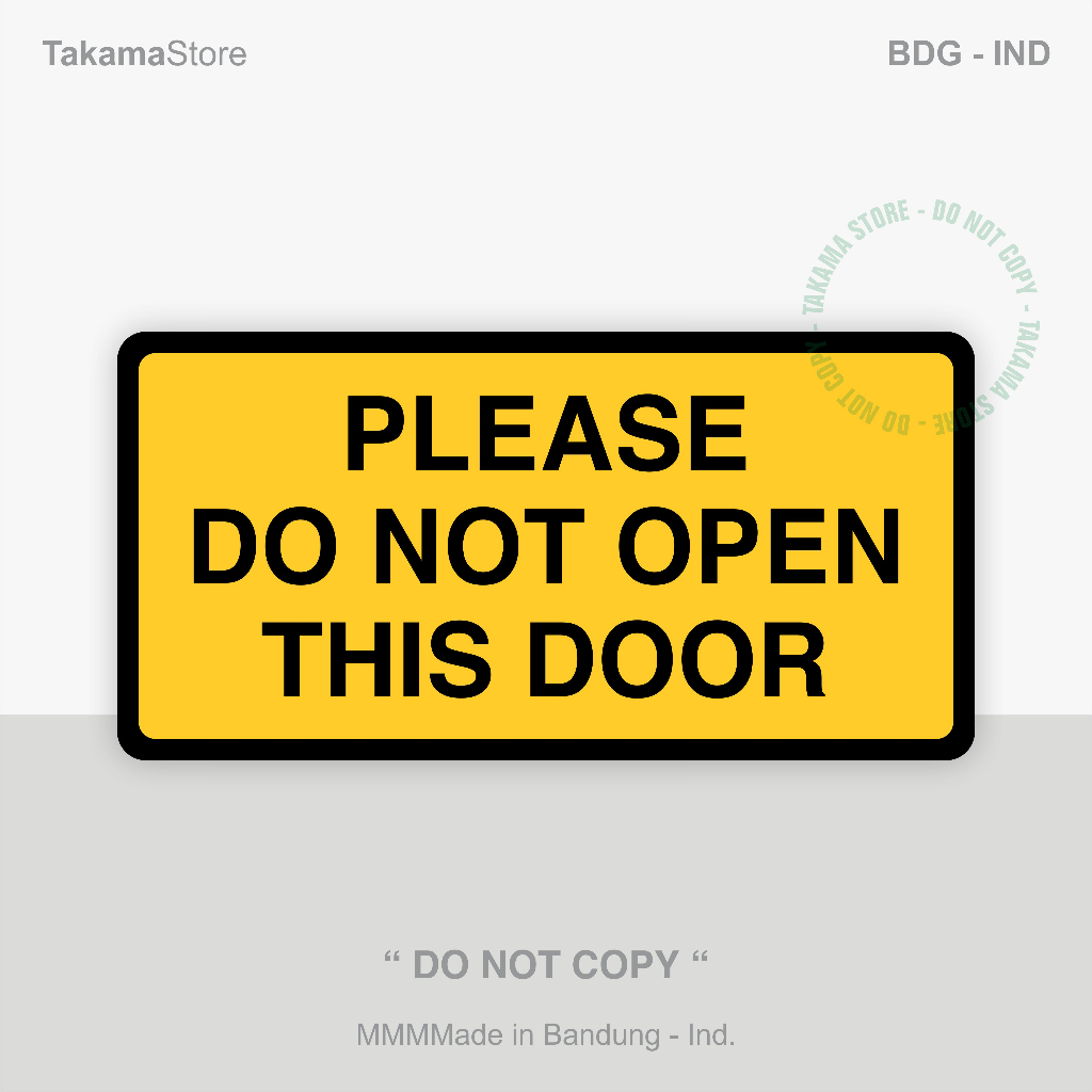 Jual Please do not open this door sign - Size 30cm x 15cm - Acrylic ...