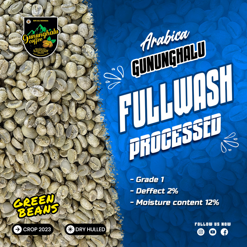 Jual Arabika Green Bean Gunung Halu Full Wash Crop Kg