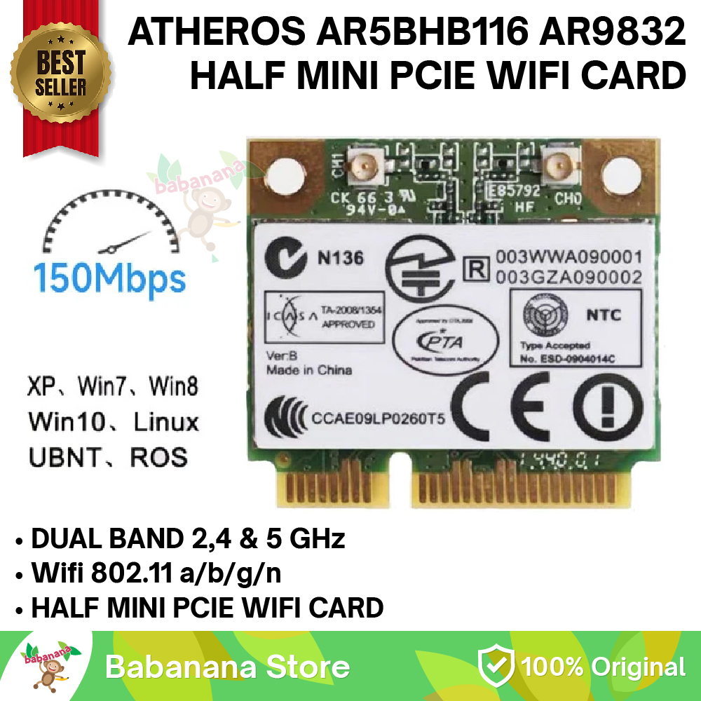 Jual Atheros Ar Bhb Ar Half Mini Pcie Wifi Card Wireless A B G N Shopee Indonesia