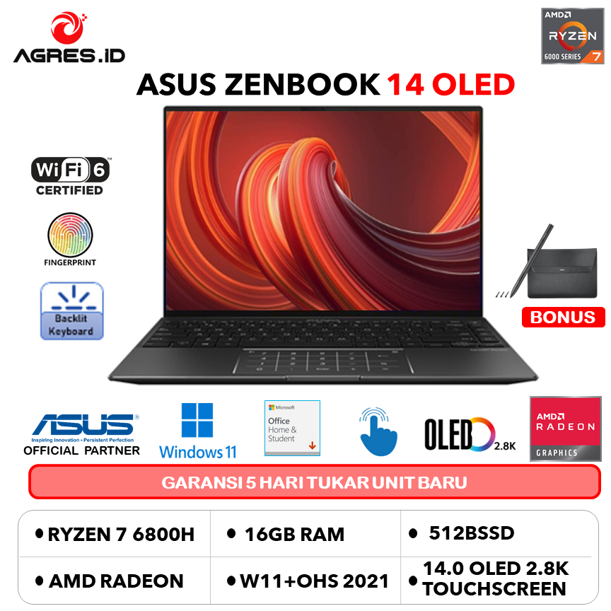 Jual Asus Zenbook Oled Um Ra Touch Ryzen H Gb Tbssd W