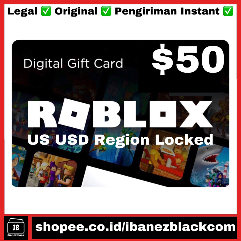 Jual Roblox Gift Card Us Usd 50 Region Locked Shopee Indonesia