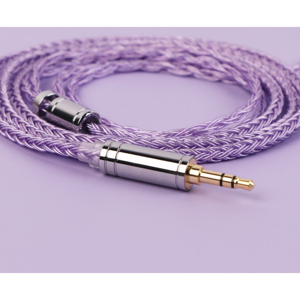 Linsoul Tripowin Zonie IEM-kabel,16 Core Silver Plated Oortelefoon Opgewaardeerde Snoeren,1.25m SPC In Ear Monitor Kabel voor 7hz Zero:2 Orchestra Lite Cadenza Supermix4(2pin 0.78 mm,3.5 mm)(Lavendel
