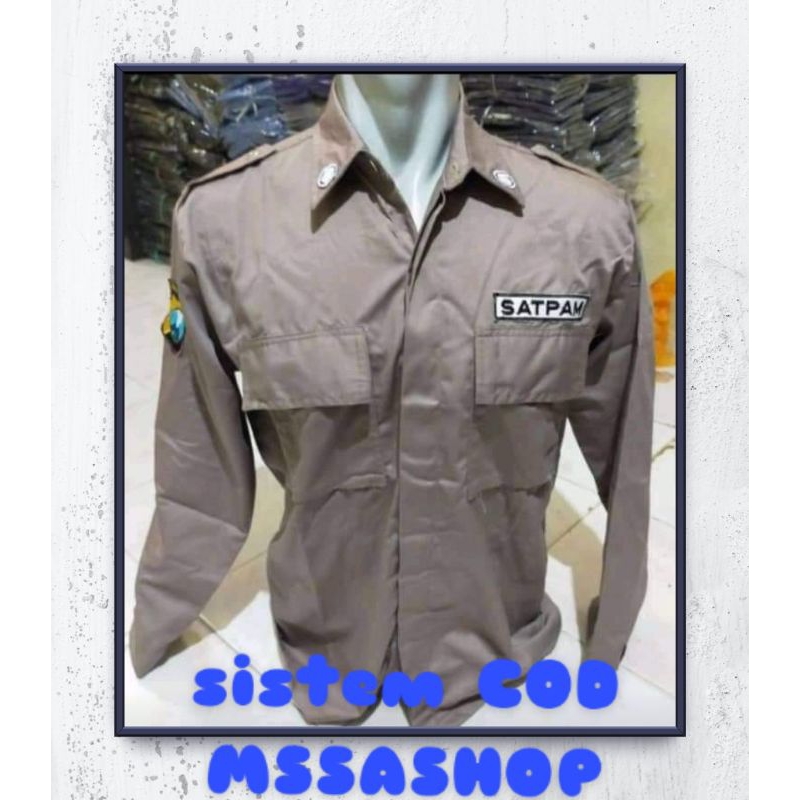 Jual Mssashop Stelan Seragam Satpam Terbaru Krem Pdl Pdh Setelan Baju Security Lengan