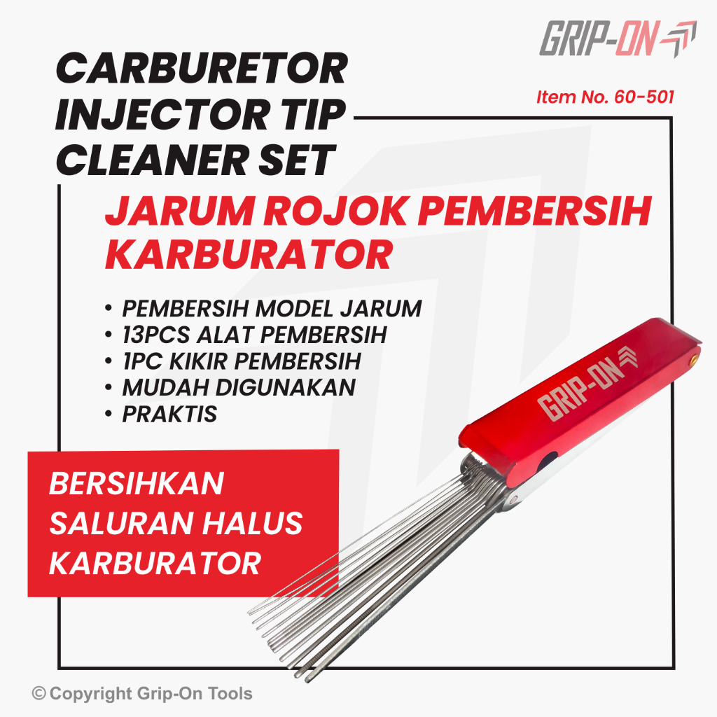 Jual Grip-On Carburetor Injector Tip Cleaner Set Jarum Rojok Pembersih ...