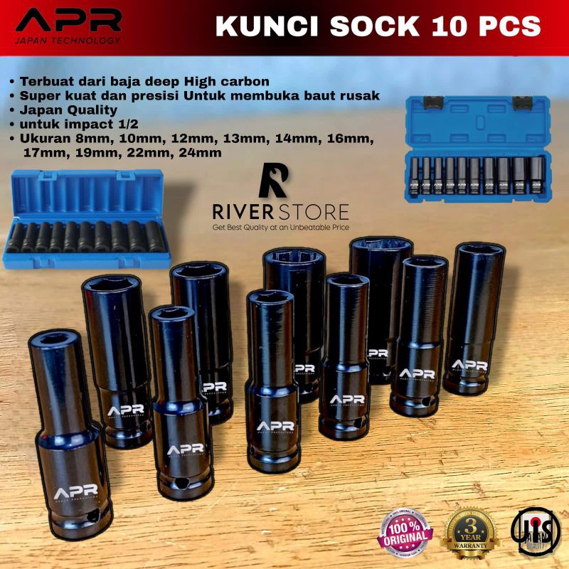 Jual Kunci Shock APR JAPAN Deep Impact Wrench Sock Shocket 1/2 Inch 8MM ...