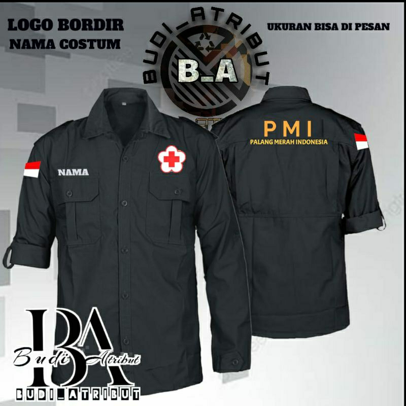 Jual baju kemeja pmi kemrja pmi palang merah indonesia | Shopee Indonesia