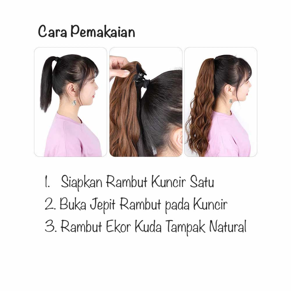 Jual Hair Clip Ponytail Wig - Jepit Rambut Kuncir Ekor Kuda Fashion ...