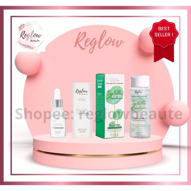 Jual Serum + Facial Wash Reglow Glowing Skin treatment Korean glass