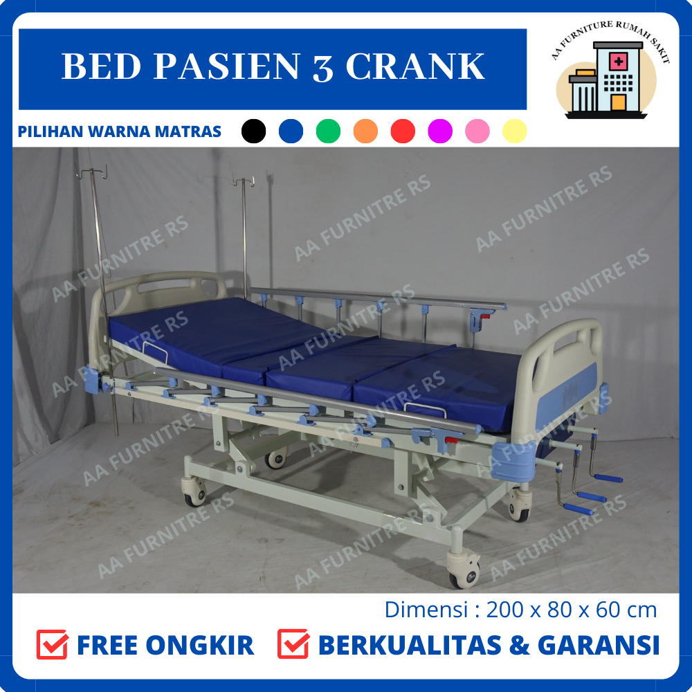 Jual Bed Pasien Abs 3 Crank Tempat Tidur Pasien Abs 3 Crank Bed Pasien ...