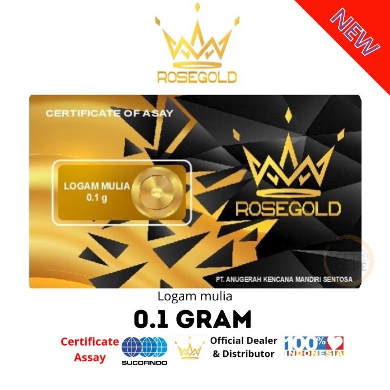 Jual ROSE GOLD 0.1 GRAM LOGAM MULIA EMAS MINI | Shopee Indonesia