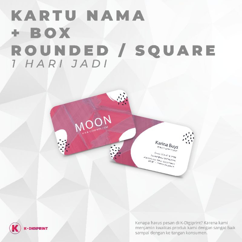 Jual KARTU NAMA ROUNDED/SQUARE + BOX 100PCS | Shopee Indonesia