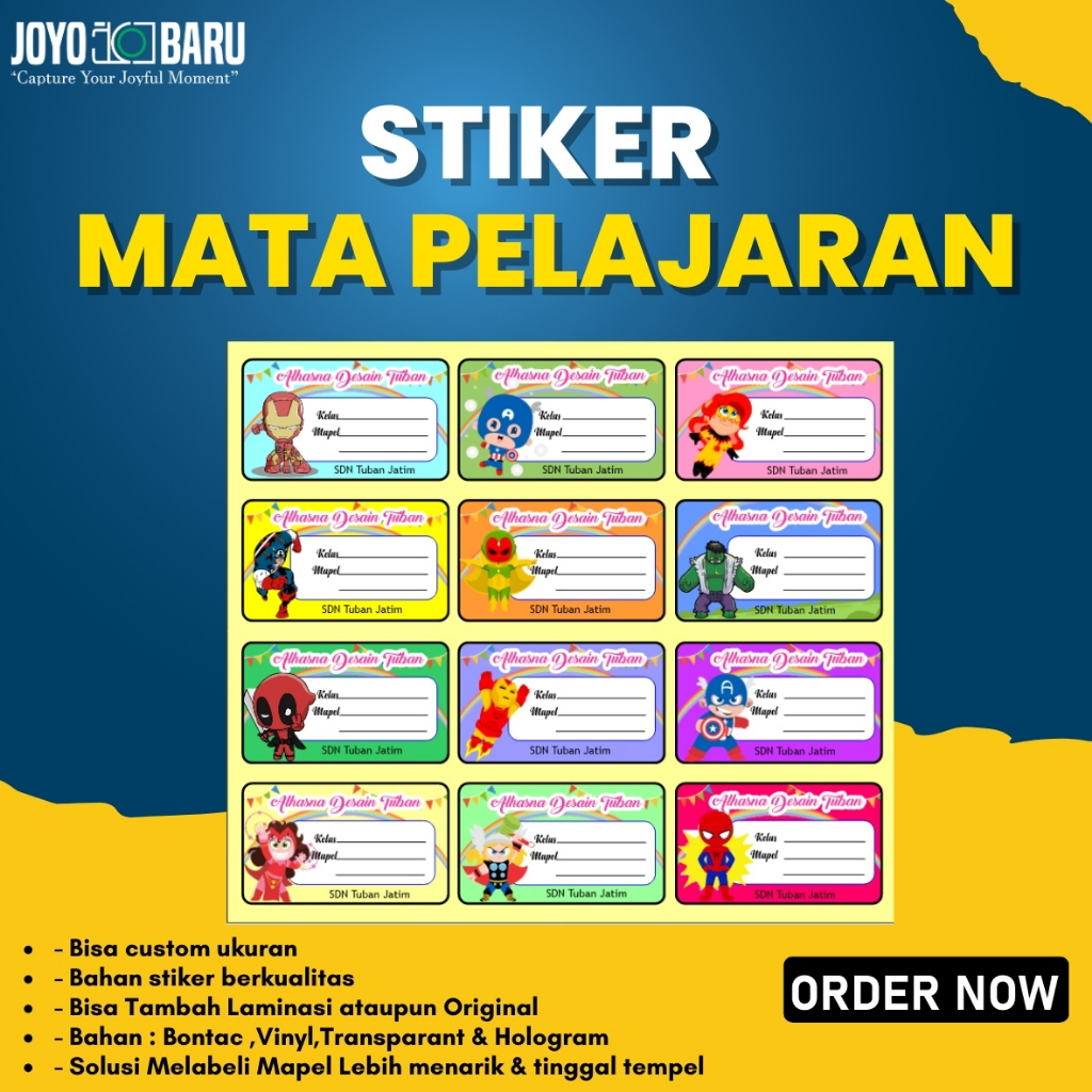 Jual Stiker Mata Pelajaran Stiker Mapel Per A Bisa Jadi Pcs Sticker Custom Sticker