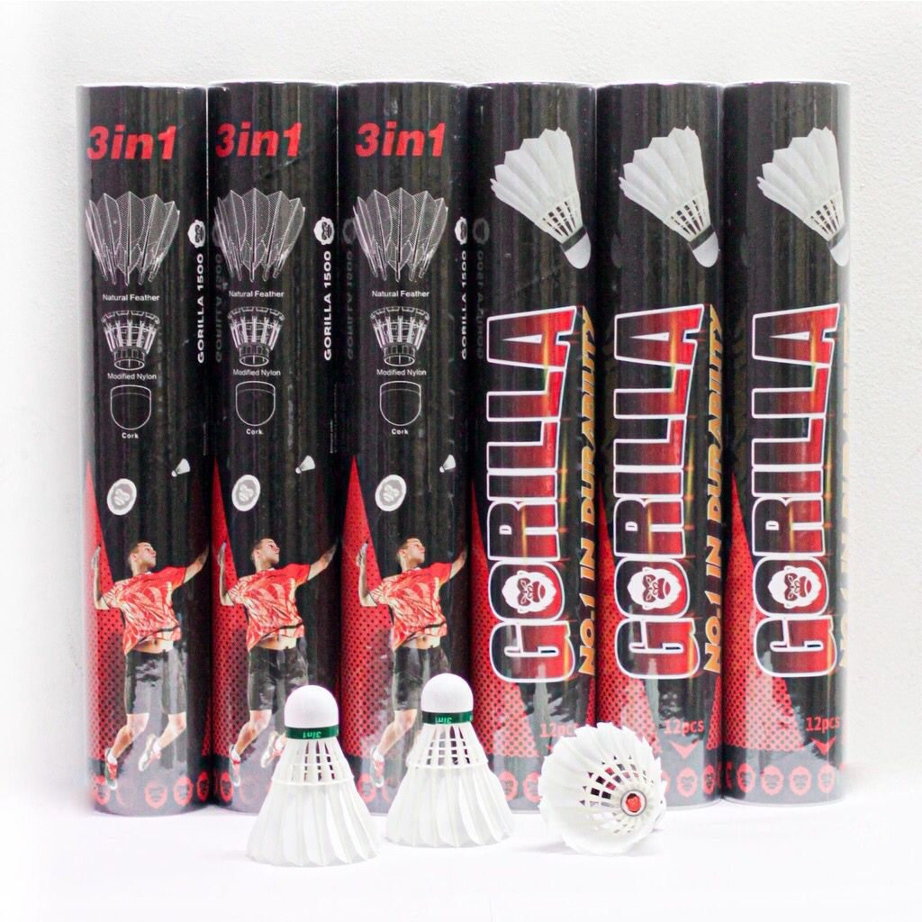 Jual Kok Badminton Gorilla Shuttlecock 3 in 1 (Kok Bulu Tangkis