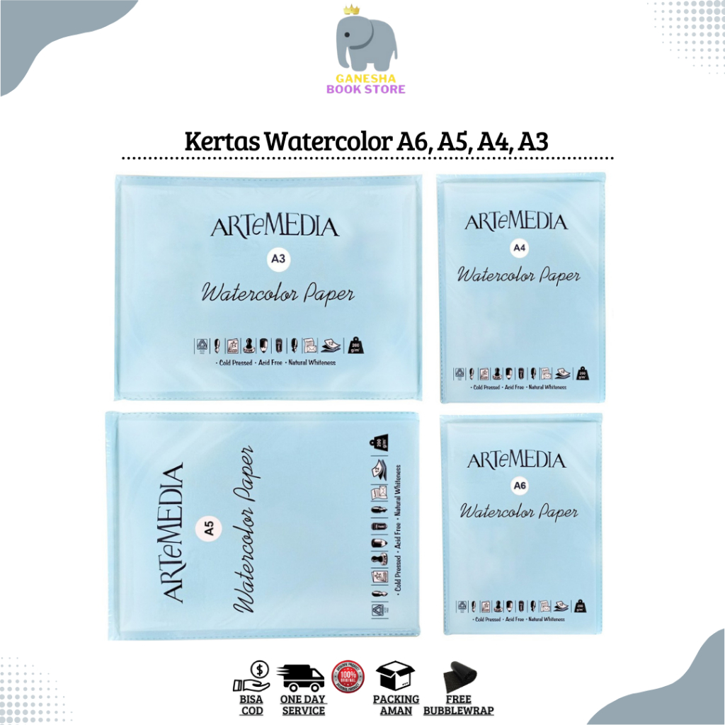 Jual Kertas Watercolor Artemedia Kertas Cat Air Paper Sheet Shopee Indonesia 1645