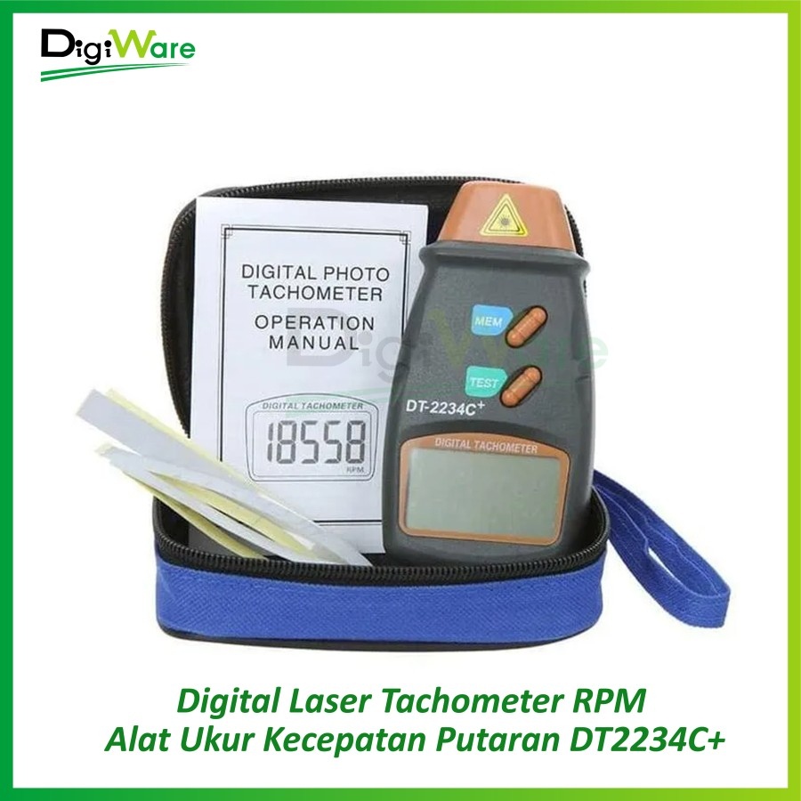 Jual Digital Laser Tachometer RPM Alat Ukur Kecepatan Putaran DT2234C ...