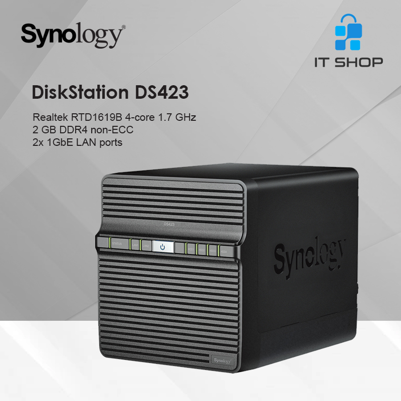 Synology : DS423 4BAY RTD1619B QC 1.7GHZ 2GB DDR4 2 X GBE 2 X USB 3.2