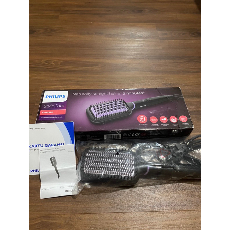 Jual Philips Heated straightening brush BHH880 | Shopee Indonesia