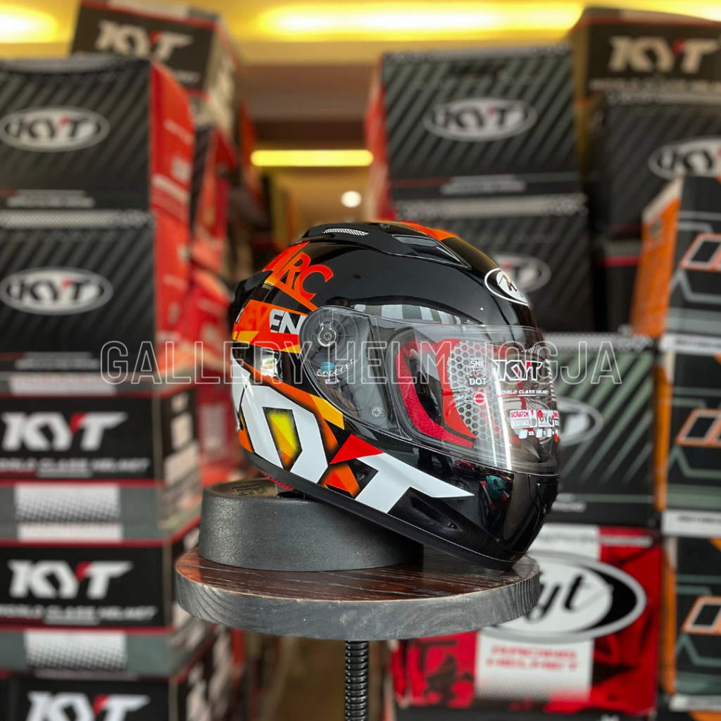 Jual KYT RC7 #19 Black Orange / KYT RC SEVEN / KYT MOTIF / HELM KYT ...