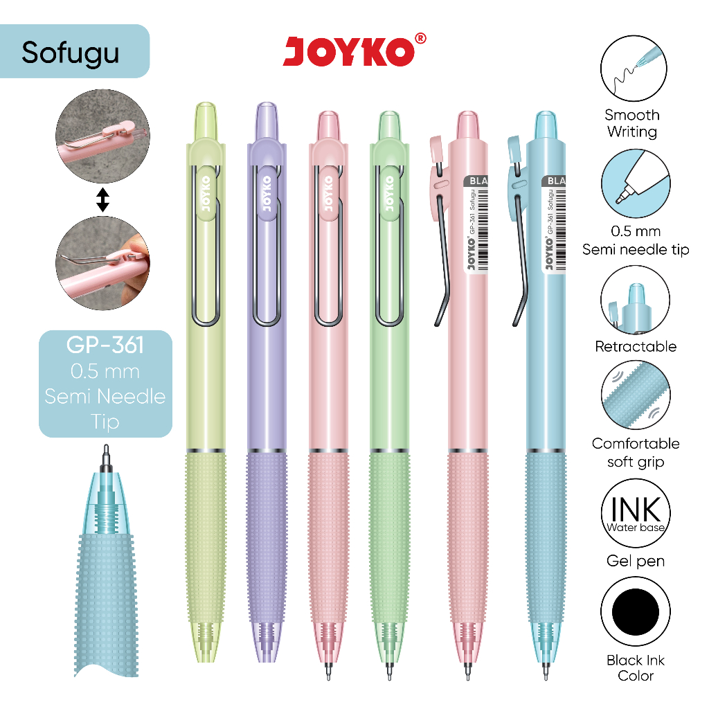 Jual Gel Pen Pulpen Pena Joyko GP361 Sofugu Gel 0.5 mm Shopee Indonesia