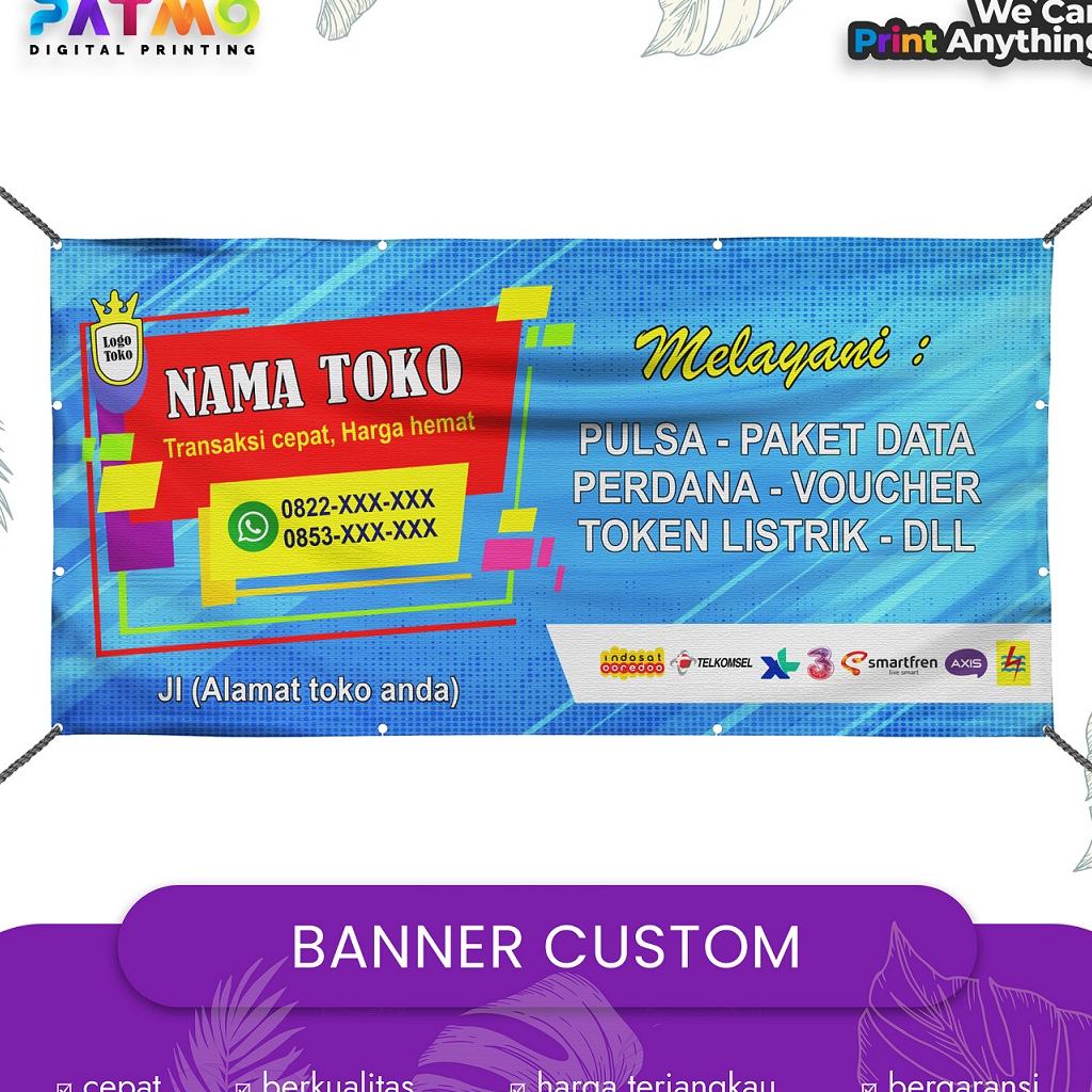 Jual Spanduk Konter / Banner Cell 185 x 105 Cm 1 Hari Jadi Aksesoris ...