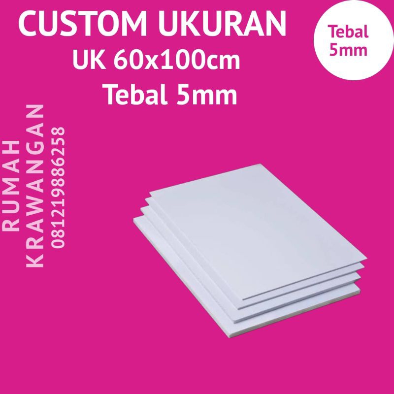 Jual custom pvc board/foam board uk 60x100cm tebal 5mm | Shopee Indonesia