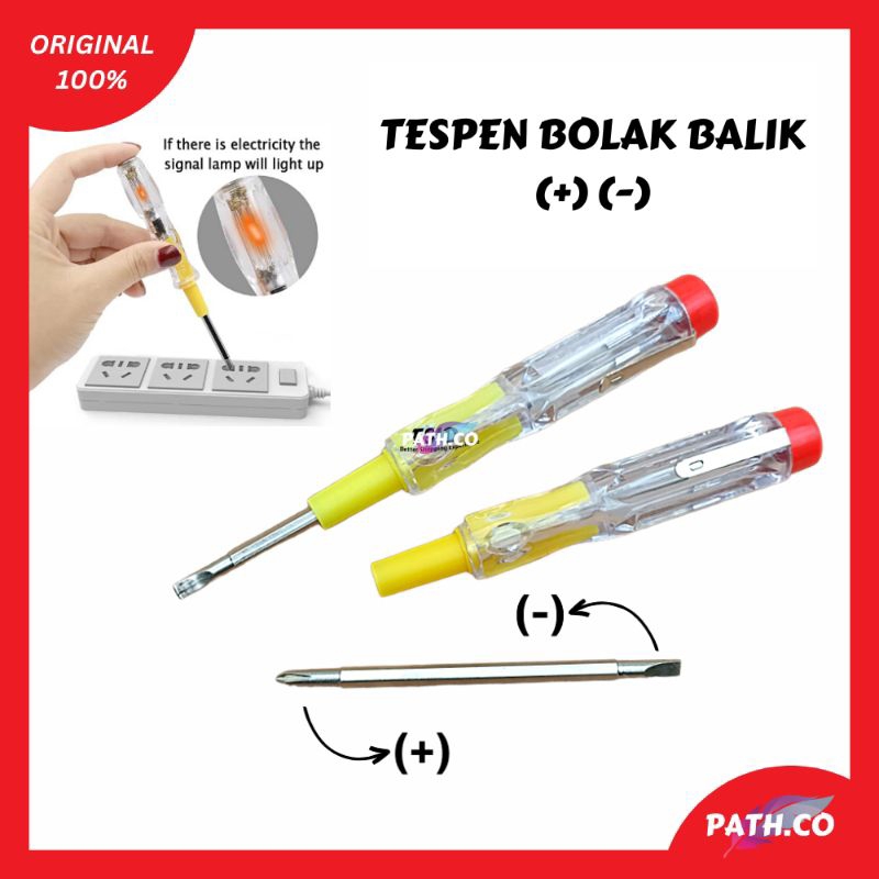 Jual Obeng Tespen Bolak Balik Plus Minus Test Pen Listrik Stop