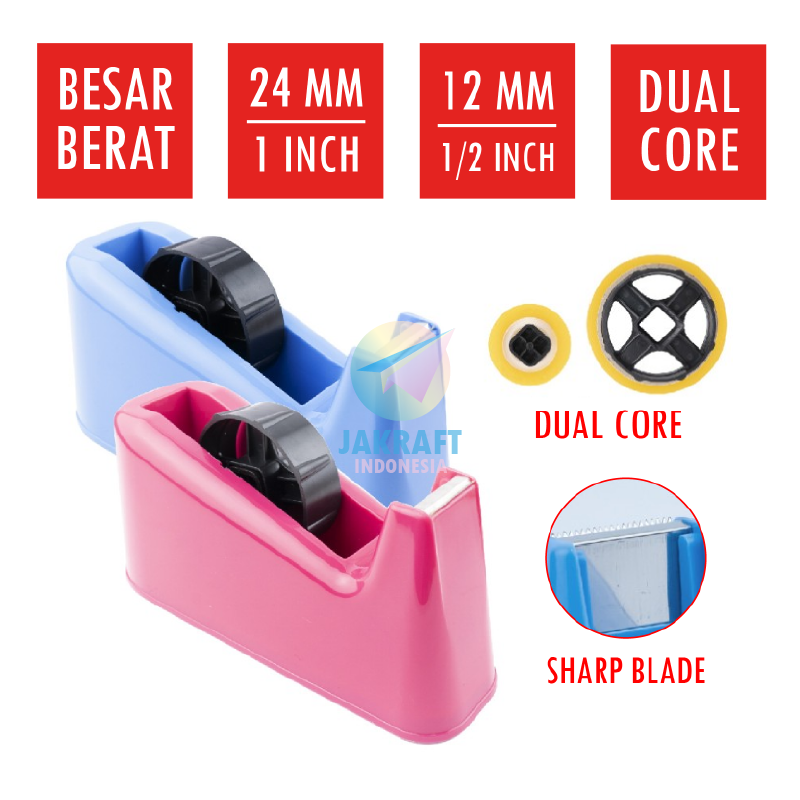 Jual (1 Unit) Tape Dispenser Besar Jumbo Berat JOYKO TC107 Tempat Isolasi Besar & Kecil Dual